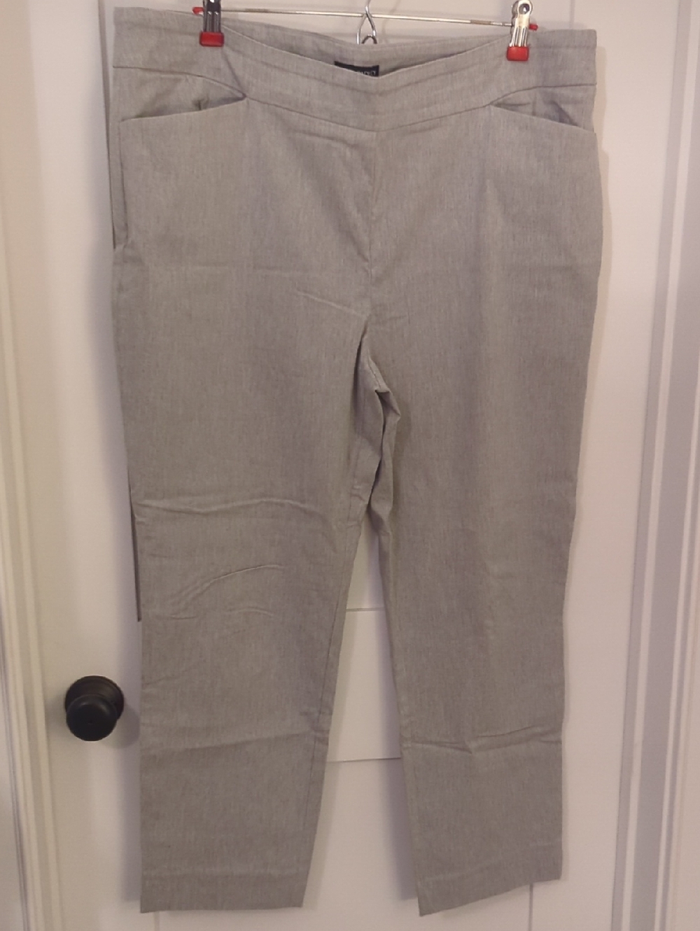 Hilary Radley Light Gray Straight Leg Pants
